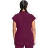 Cherokee Infinity Womens Mock Neck Scrub Top, 4 Pockets, Dolman Sleeves, Rib-Knit Back Panel Stylish Medical Top – CK742A(Wine)
