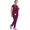 Cherokee Infinity Womens Mock Neck Scrub Top, 4 Pockets, Dolman Sleeves, Rib-Knit Back Panel Stylish Medical Top – CK742A(Wine)