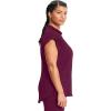Cherokee Infinity Womens Mock Neck Scrub Top, 4 Pockets, Dolman Sleeves, Rib-Knit Back Panel Stylish Medical Top – CK742A(Wine)