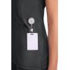 Cherokee Infinity Womens Mock Wrap Scrub Top, 4 Pockets, Rib-Knit Panel, Moisture-Wicking 360° Stretch – 2625A(Black)