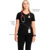Cherokee Infinity Womens Mock Wrap Scrub Top, 4 Pockets, Rib-Knit Panel, Moisture-Wicking 360° Stretch – 2625A(Black)
