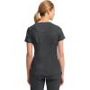 Cherokee Infinity Womens Mock Wrap Scrub Top, 4 Pockets, Rib-Knit Panel, Moisture-Wicking 360° Stretch – 2625A(Black)