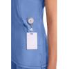 Cherokee Infinity Womens Mock Wrap Scrub Top, 4 Pockets, Rib-Knit Panel, Moisture-Wicking 360° Stretch – 2625A(Blue)
