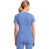 Cherokee Infinity Womens Mock Wrap Scrub Top, 4 Pockets, Rib-Knit Panel, Moisture-Wicking 360° Stretch – 2625A(Blue)