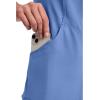 Cherokee Infinity Womens Mock Wrap Scrub Top, 4 Pockets, Rib-Knit Panel, Moisture-Wicking 360° Stretch – 2625A(Blue)