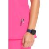 Cherokee Infinity Womens Mock Wrap Scrub Top, 4 Pockets, Rib-Knit Panel, Moisture-Wicking 360° Stretch – 2625A(Carmine Pink)