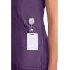 Cherokee Infinity Womens Mock Wrap Scrub Top, 4 Pockets, Rib-Knit Panel, Moisture-Wicking 360° Stretch – 2625A(Eggplant)