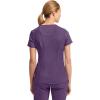 Cherokee Infinity Womens Mock Wrap Scrub Top, 4 Pockets, Rib-Knit Panel, Moisture-Wicking 360° Stretch – 2625A(Eggplant)