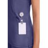 Cherokee Infinity Womens Mock Wrap Scrub Top, 4 Pockets, Rib-Knit Panel, Moisture-Wicking 360° Stretch – 2625A(Grape)