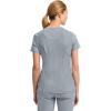 Cherokee Infinity Womens Mock Wrap Scrub Top, 4 Pockets, Rib-Knit Panel, Moisture-Wicking 360° Stretch – 2625A(Grey)