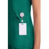 Cherokee Infinity Womens Mock Wrap Scrub Top, 4 Pockets, Rib-Knit Panel, Moisture-Wicking 360° Stretch – 2625A(Hunter Green)