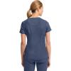 Cherokee Infinity Womens Mock Wrap Scrub Top, 4 Pockets, Rib-Knit Panel, Moisture-Wicking 360° Stretch – 2625A(Navy)