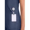 Cherokee Infinity Womens Mock Wrap Scrub Top, 4 Pockets, Rib-Knit Panel, Moisture-Wicking 360° Stretch – 2625A(Navy)