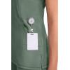 Cherokee Infinity Womens Mock Wrap Scrub Top, 4 Pockets, Rib-Knit Panel, Moisture-Wicking 360° Stretch – 2625A(Olive)