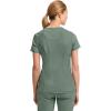 Cherokee Infinity Womens Mock Wrap Scrub Top, 4 Pockets, Rib-Knit Panel, Moisture-Wicking 360° Stretch – 2625A(Olive)