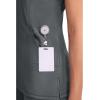 Cherokee Infinity Womens Mock Wrap Scrub Top, 4 Pockets, Rib-Knit Panel, Moisture-Wicking 360° Stretch – 2625A(Pewter)