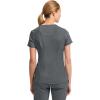 Cherokee Infinity Womens Mock Wrap Scrub Top, 4 Pockets, Rib-Knit Panel, Moisture-Wicking 360° Stretch – 2625A(Pewter)