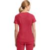 Cherokee Infinity Womens Mock Wrap Scrub Top, 4 Pockets, Rib-Knit Panel, Moisture-Wicking 360° Stretch – 2625A(Red)