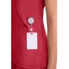 Cherokee Infinity Womens Mock Wrap Scrub Top, 4 Pockets, Rib-Knit Panel, Moisture-Wicking 360° Stretch – 2625A(Red)