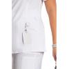 Cherokee Infinity Womens Mock Wrap Scrub Top, 4 Pockets, Rib-Knit Panel, Moisture-Wicking 360° Stretch – 2625A(White)