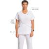 Cherokee Infinity Womens Mock Wrap Scrub Top, 4 Pockets, Rib-Knit Panel, Moisture-Wicking 360° Stretch – 2625A(White)