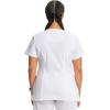 Cherokee Infinity Womens Mock Wrap Scrub Top, 4 Pockets, Rib-Knit Panel, Moisture-Wicking 360° Stretch – 2625A(White)