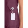 Cherokee Infinity Womens Mock Wrap Scrub Top, 4 Pockets, Rib-Knit Panel, Moisture-Wicking 360° Stretch – 2625A(Wine)