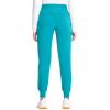 Cherokee Infinity Womens Pull-On Scrub Jogger Pants Mid Rise Bottoms, 4 Pockets, Elastic Waist Interior Drawstring – IN122A(Aquaturque)