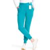 Cherokee Infinity Womens Pull-On Scrub Jogger Pants Mid Rise Bottoms, 4 Pockets, Elastic Waist Interior Drawstring – IN122A(Aquaturque)