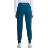 Cherokee Infinity Womens Pull-On Scrub Jogger Pants Mid Rise Bottoms, 4 Pockets, Elastic Waist Interior Drawstring – IN122A(Caribbean Blue)