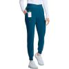 Cherokee Infinity Womens Pull-On Scrub Jogger Pants Mid Rise Bottoms, 4 Pockets, Elastic Waist Interior Drawstring – IN122A(Caribbean Blue)