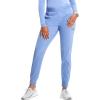 Cherokee Infinity Womens Pull-On Scrub Jogger Pants Mid Rise Bottoms, 4 Pockets, Elastic Waist Interior Drawstring – IN122A(Ciel)
