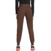 Cherokee Infinity Womens Pull-On Scrub Jogger Pants Mid Rise Bottoms, 4 Pockets, Elastic Waist Interior Drawstring – IN122A(Espresso Express)