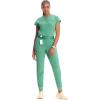 Cherokee Infinity Womens Pull-On Scrub Jogger Pants Mid Rise Bottoms, 4 Pockets, Elastic Waist Interior Drawstring – IN122A(Matcha Latte)