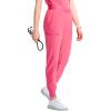 Cherokee Infinity Womens Pull-On Scrub Jogger Pants Mid Rise Bottoms, 4 Pockets, Elastic Waist Interior Drawstring – IN122A(Power Pink)