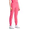 Cherokee Infinity Womens Pull-On Scrub Jogger Pants Mid Rise Bottoms, 4 Pockets, Elastic Waist Interior Drawstring – IN122A(Power Pink)