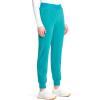 Cherokee Infinity Womens Pull-On Scrub Jogger Pants Mid Rise Bottoms, 4 Pockets, Elastic Waist Interior Drawstring – IN122A(Teal Blue)