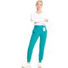 Cherokee Infinity Womens Pull-On Scrub Jogger Pants Mid Rise Bottoms, 4 Pockets, Elastic Waist Interior Drawstring – IN122A(Teal Blue)