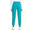 Cherokee Infinity Womens Pull-On Scrub Jogger Pants Mid Rise Bottoms, 4 Pockets, Elastic Waist Interior Drawstring – IN122A(Teal Blue)