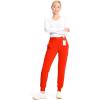 Cherokee Infinity Womens Pull-On Scrub Jogger Pants Mid Rise Bottoms, 4 Pockets, Elastic Waist Interior Drawstring – IN122A(Vivid Orange)