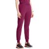 Cherokee Infinity Womens Pull-On Scrub Jogger Pants Mid Rise Bottoms, 4 Pockets, Elastic Waist Interior Drawstring – IN122A(Wine)