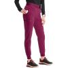 Cherokee Infinity Womens Pull-On Scrub Jogger Pants Mid Rise Bottoms, 4 Pockets, Elastic Waist Interior Drawstring – IN122A(Wine)