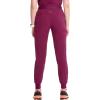 Cherokee Infinity Womens Pull-On Scrub Jogger Pants Mid Rise Bottoms, 4 Pockets, Elastic Waist Interior Drawstring – IN122A(Wine)