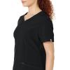 Cherokee Infinity Womens Round Neck Scrub Top, Contemporary Fit, 3 Pockets, Rib-Knit Panels, 360° Stretch – 2624A(Black)