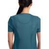 Cherokee Infinity Womens Round Neck Scrub Top, Contemporary Fit, 3 Pockets, Rib-Knit Panels, 360° Stretch – 2624A(Caribbean Blue)