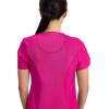 Cherokee Infinity Womens Round Neck Scrub Top, Contemporary Fit, 3 Pockets, Rib-Knit Panels, 360° Stretch – 2624A(Carmine Pink)