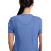 Cherokee Infinity Womens Round Neck Scrub Top, Contemporary Fit, 3 Pockets, Rib-Knit Panels, 360° Stretch – 2624A(Ciel)