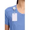 Cherokee Infinity Womens Round Neck Scrub Top, Contemporary Fit, 3 Pockets, Rib-Knit Panels, 360° Stretch – 2624A(Ciel)