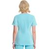 Cherokee Infinity Womens Round Neck Scrub Top, Contemporary Fit, 3 Pockets, Rib-Knit Panels, 360° Stretch – 2624A(Cloud Blue)