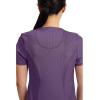 Cherokee Infinity Womens Round Neck Scrub Top, Contemporary Fit, 3 Pockets, Rib-Knit Panels, 360° Stretch – 2624A(Eggplant)